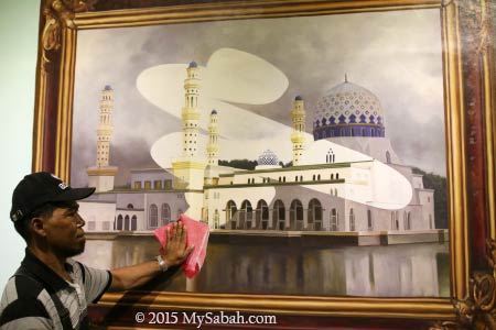 3D painting of Likas City Mosque