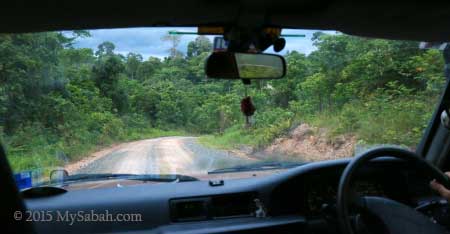 driving to Deramakot forest