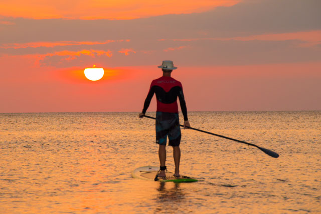 Sunset Standup paddleboarding at Tanjung Aru Beach