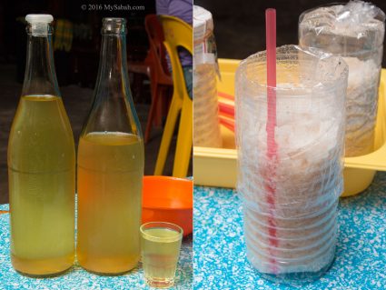 Lihing (left) and Tapai (right), rice wines of Sabah