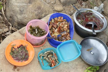 River side picnic with local food