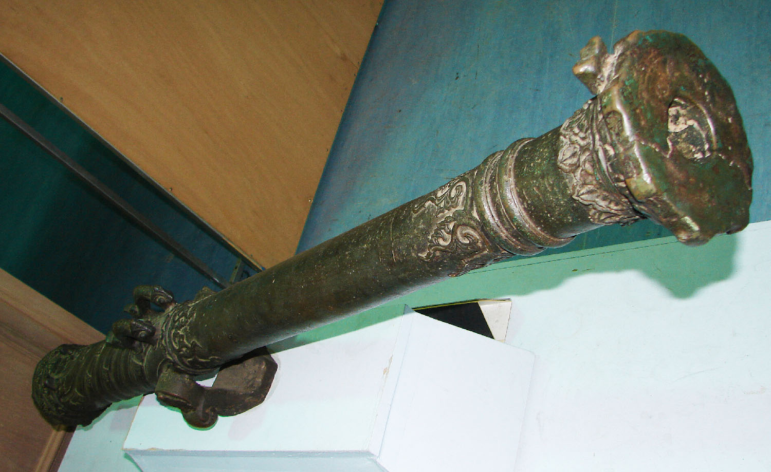 antique brass cannon