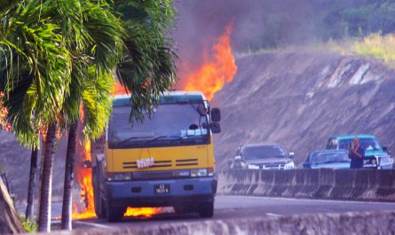 burning truck