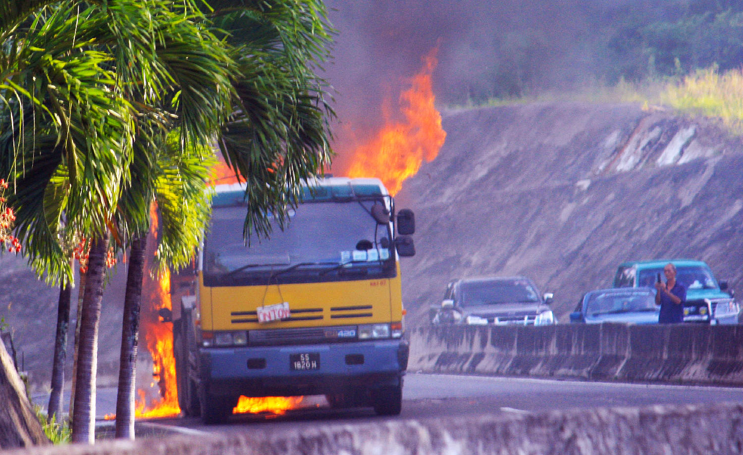 burning truck