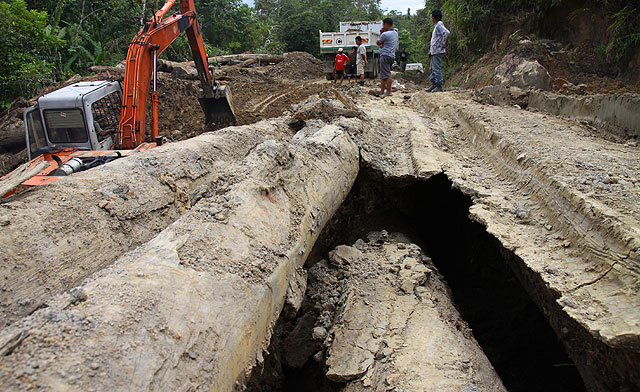 damaged road