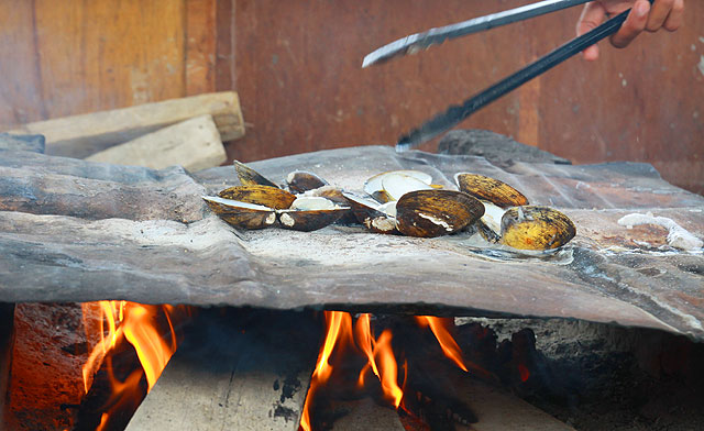 BBQ Clams & Grilled Coconut