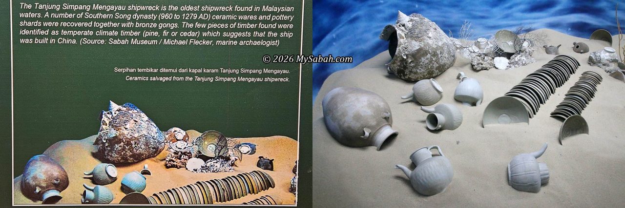 Ceramics salvaged from the Tanjung Simpang Mengayau shipwreck at the Tip of Borneo