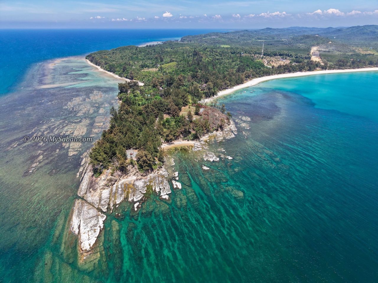 The aerial view of the Tip of Borneo (Tanjung Simpang Mengayau)