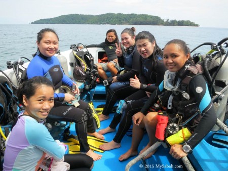 Scuba divers onboard