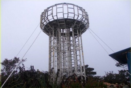 View tower near the summit of Mt. Trus Madi