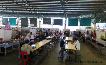 Hawker stalls on level 3 of Sandakan Central Market