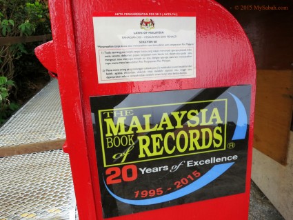 Record certified by Malaysia Book of Records (Highest Post Box of Malaysia)