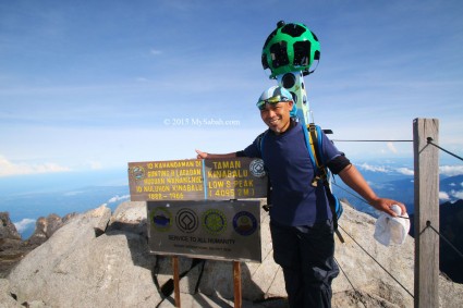 Google Trekker on the summit of Mt. Kinabalu