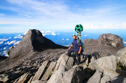 Google Trekker on the summit of Mt. Kinabalu