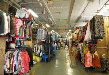 Clothing and accessories for sale on first floor