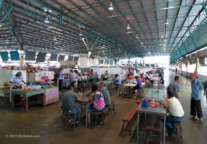 Food stalls in top floor of Sandakan Central Market