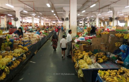 vegetable and fruit stalls of Sandakan Central Market