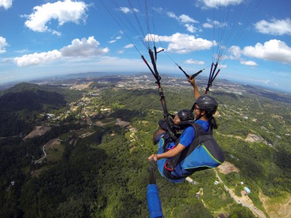 Tandem paragliding at Kokol Hill