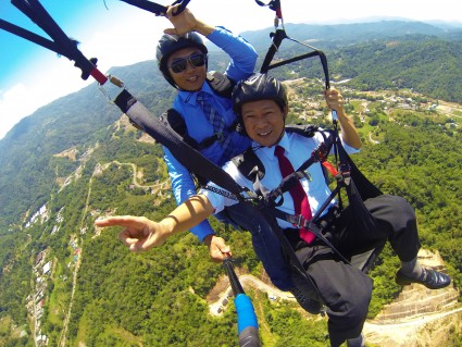 Office guys go paragliding