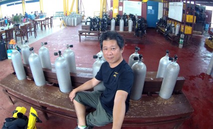 Selfie with gas tanks