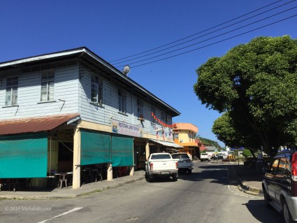 Old wooden shops in Papar town