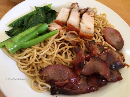 Noodle with roasted pork and Chinese sausage