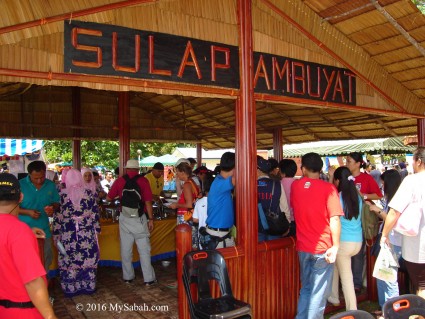 Sago food tasting in Sago Festival (Pesta Rumbia) of Kuala Penyu