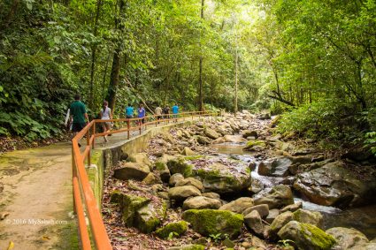 Concrete walkway to the Mahua Waterfall