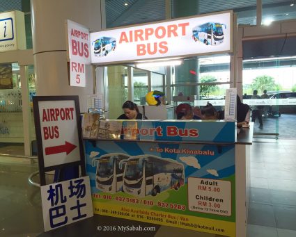 Airport Bus counter in KKIA (Ground Floor)