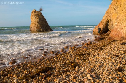 The pebble beach of Batu Luang