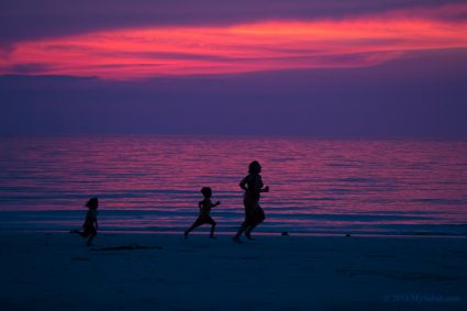 Sunset run on the beach