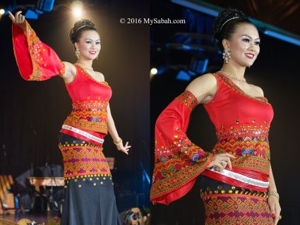 One of the Top 7 Most Creative Evening Gown (Model: Hyellene Danius, Unduk Ngadau of Tuaran )