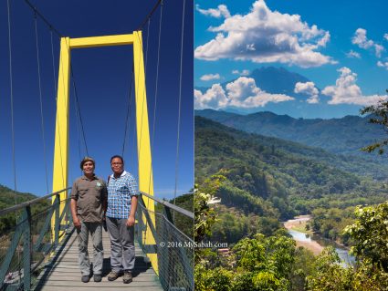 (left) Tamparuli Bridge and (right) view of Mt. Kinabalu in Kiulu