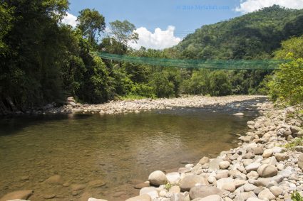 Hanging bridge and the river