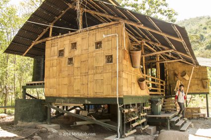 Bamboo house accommodation of Kiulu Farmstay