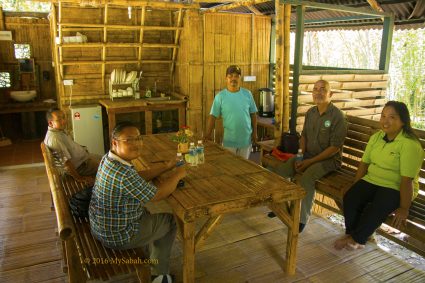 Dining area in the bamboo house