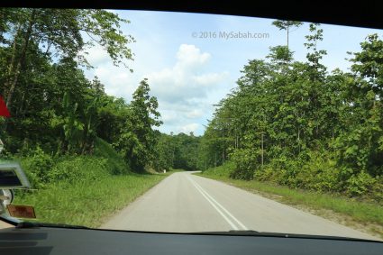 paved road from Keningau town to Maliau Basin