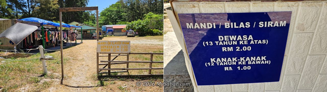 Entry to toilet of Kelambu Beach