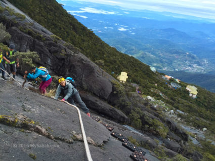 Climbing along the slope of Kota Belud Trail