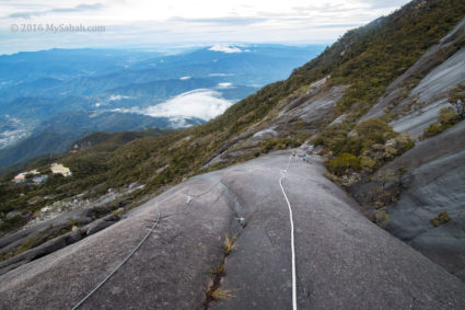 Wide and long rockface section of Kota Belud Trail