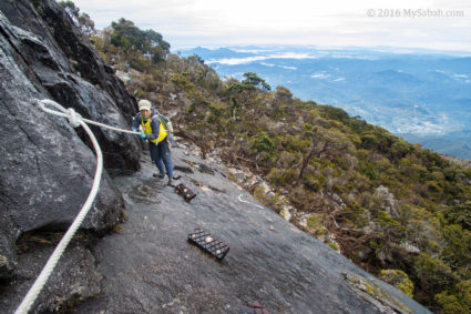 Rock climbing section on Kota Belud Trail