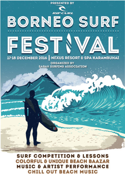 poster of Borneo Surf Festival 2017