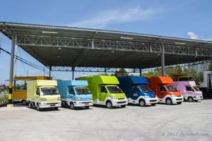 Colourful food trucks