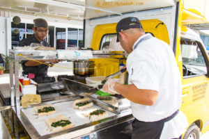 Simple cooking area in food truck