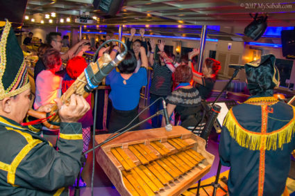 Group dancing in the yacht