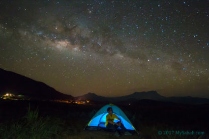 camping tent under the Milky Way