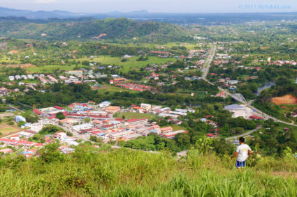 Bird eye view of Tamparuli from the top of the hill