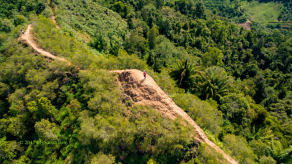 You can see two climbers on top of the hill