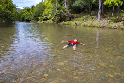 floating on the river