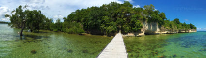 The boardwalk and staircase lead to the top of Supirak Island